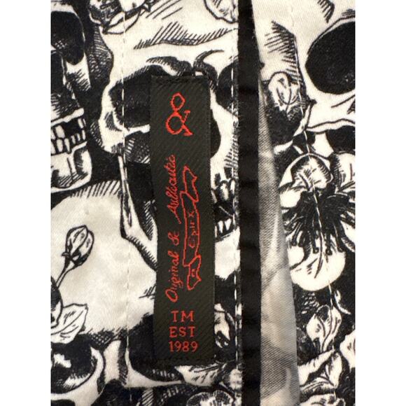 Hawaiian Skulls slim Button Down AOP all over print Shirt Eight-X 2XL 23x29 xxl - Picture 5 of 7